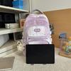 Color Block Women's Backpack Student Schoolbag Large Capacity Star Print Backpack