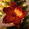 Glitter Flower Mesh Fabric Christmas Floral Arrangement Decoration