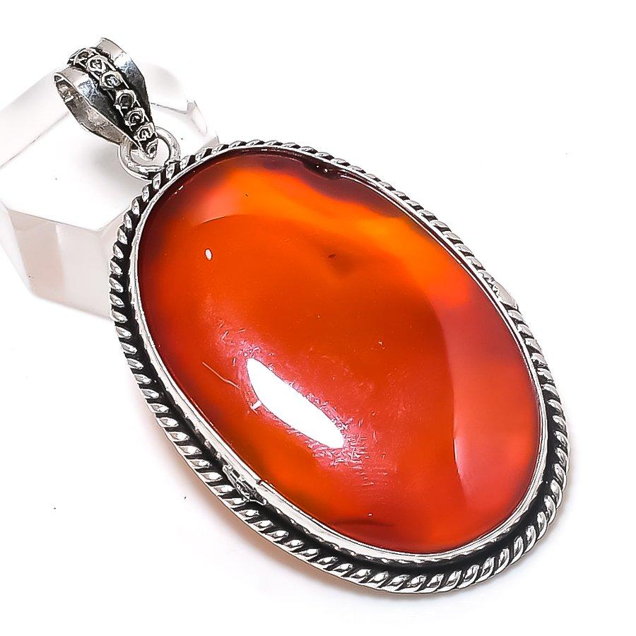 

Сердолик Драгоценный камень 925 Стерлинговое серебро Ювелирная подвеска 2,36