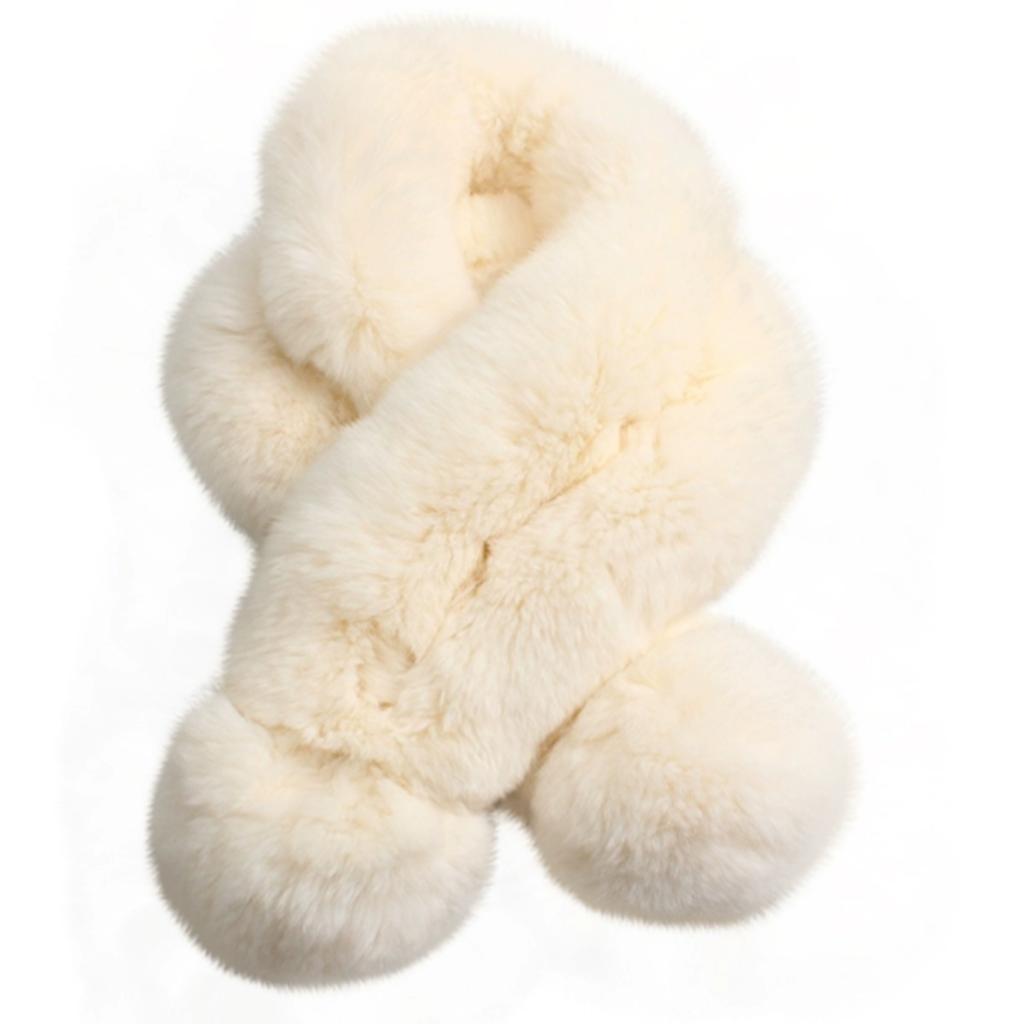 Rex Rabbit Hair Scarf Women's Autumn and Winter Korean Version Thickened Warm Plush Fur Scarf Mao Mao Collar Real Hair