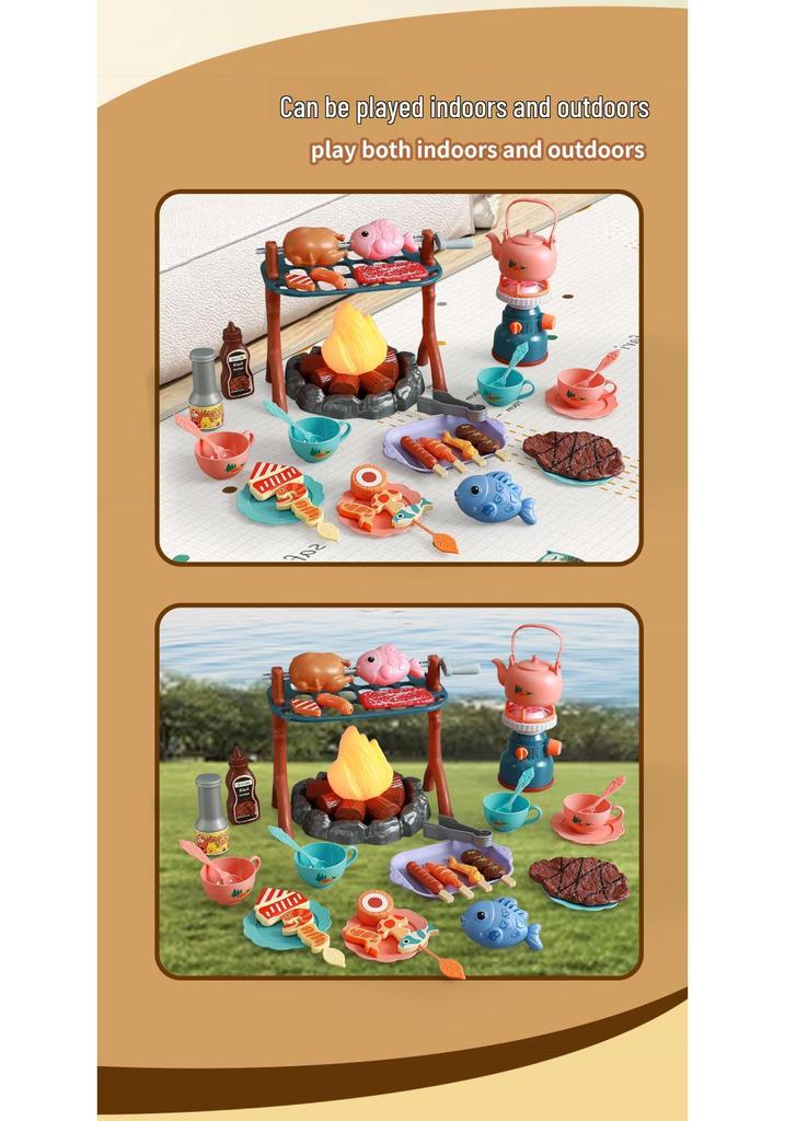 Children's Adventure Camping Light & Sound Set - Pretend Play Bonfire & BBQ Toy