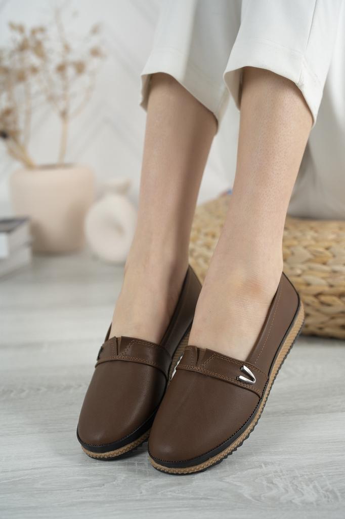 Women's Flat Shoes Daily Orthopedic Soft Tan 