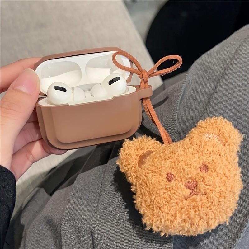 Plush Bear Pendant Protector for Apple Airpods 1 2 3 Wireless Earphone Silicone Protector for Airpods Pro 2 Earphone Soft Case