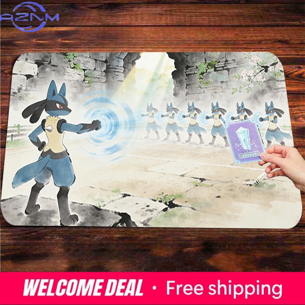 Lucario TCG Playmat NonSlip Washable Trading Card Game Mat 30x80x0.2cm