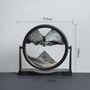 Rotatable Sandscape Moving Sand Art Picture Flowing Sand Painting 3D Liquid Hourglass Round Glass Quicksand Office Home Decor