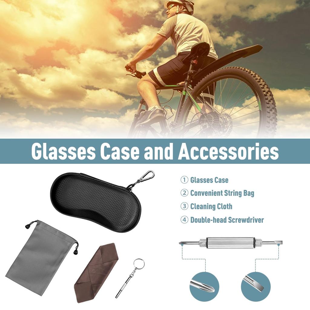 Fintie Sunglasses Hard EVA Sports Eyeglass Case with Metal Travel Zipper Eyeglass Lightweight and Portable Case, Shell, Impact-Resistant Carabiner,