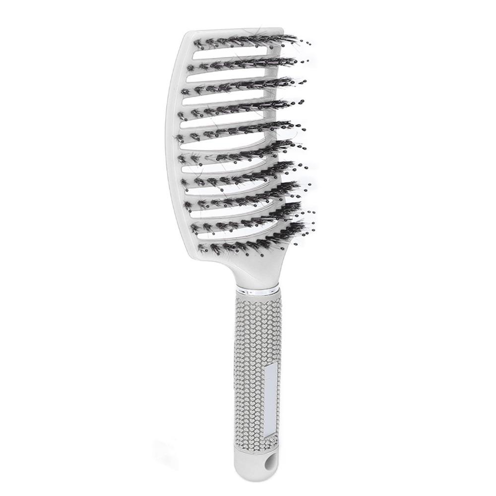 Ergonomic Handle Vented Styling Brush Curved Design Anti Frizz Hair Comb  For Thick Fine Hair