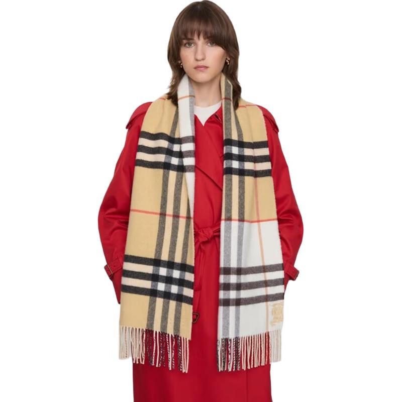 

Кашеміровий шарф Burberry з контрастним картатим візерунком One Size