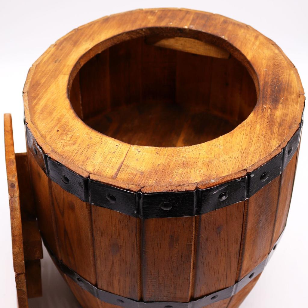 Biervat Kruk & Parasolhouder – Natuurlijk Hout 38 x 32 cm