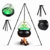 Halloween Witch Cauldron Candy with Tripod Stand for Outdoor Garden Party Decor