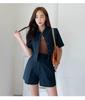 Women's Summer 2026 Chic Two-Piece Set: Petite Professional Workwear Shorts & Suit