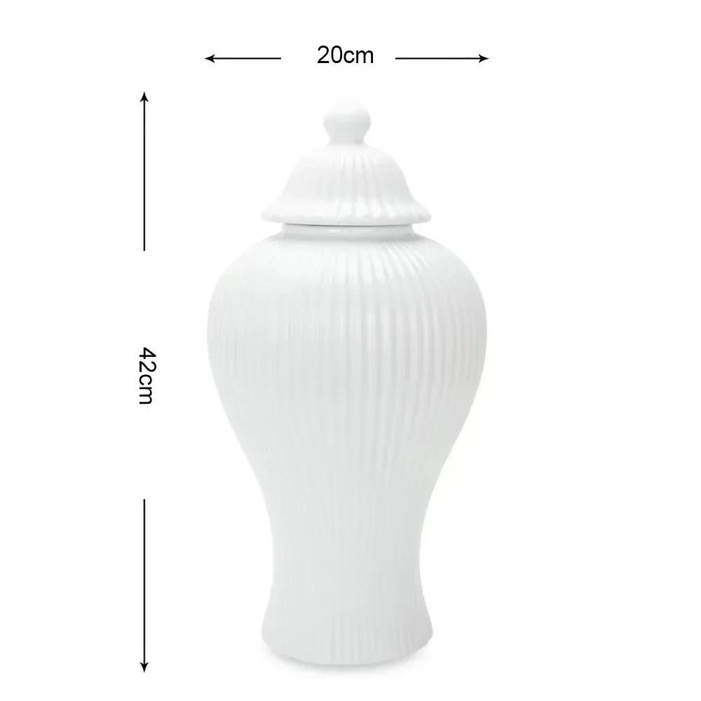 Ceramic Plated Gold Striped Vase Universal Storage Jar Desktop Ornament General Jar Hotel Home Dried Flower Vase Ginger Jar Gift