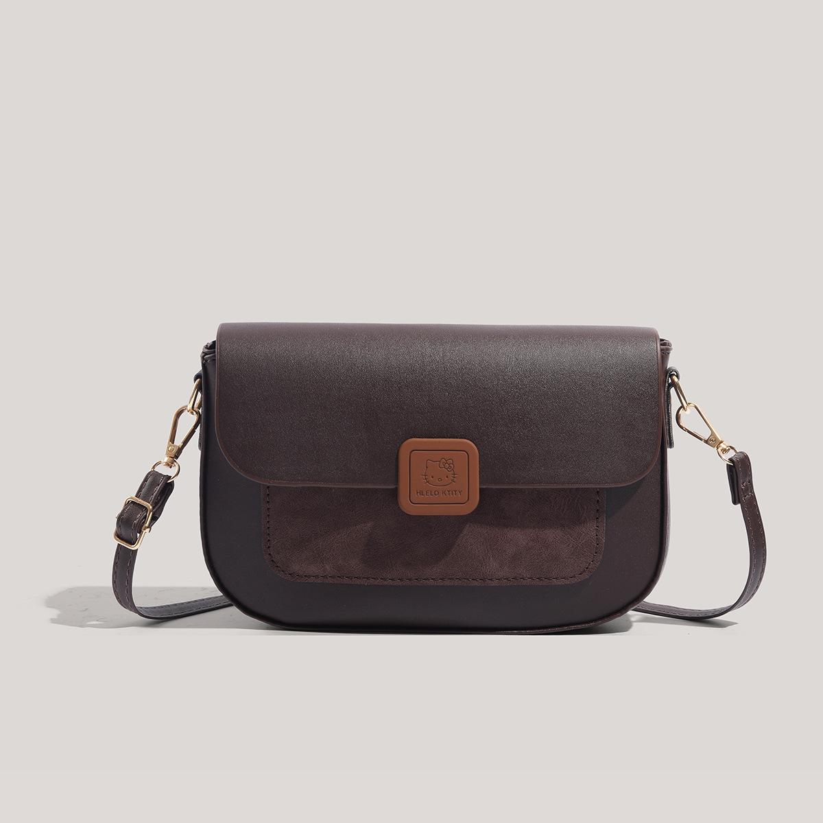 

Темпераментная женская сумка через плечо женская сумка 2025 новая популярная маленькая квадратная сумка ретро высококлассная сумка-мессенджер темно-коричневого