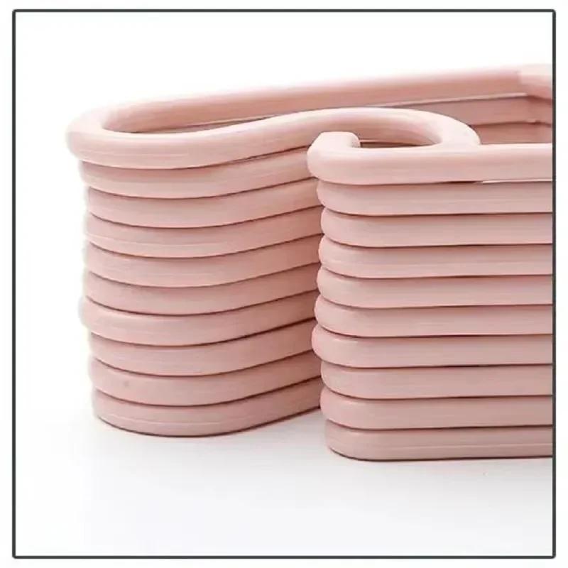 New 5 PCS Portable Clothes Hanger Kids Toddler Baby Coat Storage Plastic Hangers Hook Household Clothing Organizer Home Supplies