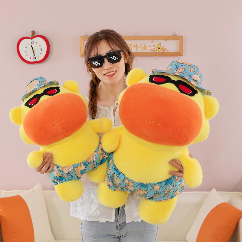 Bai Fen Bai Dolls And Toys New Capybara Lulu Plush Toy Doll Sun Beach Lulu Doll Children's Gift Wedding