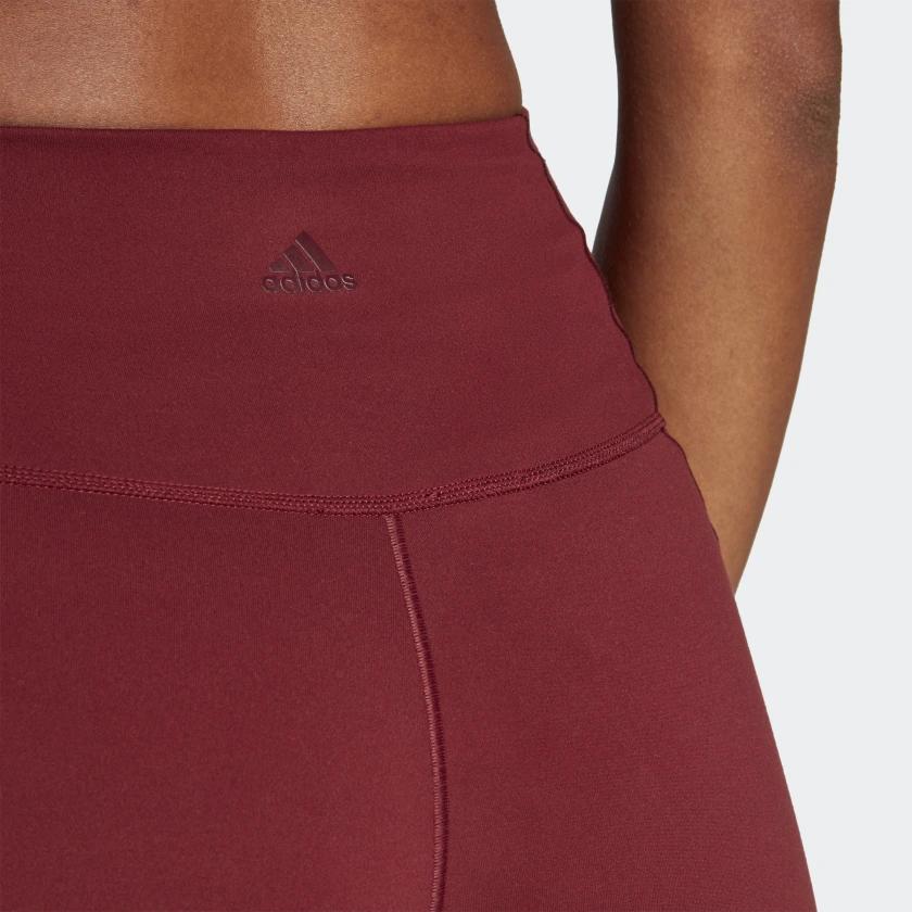 Adidas Solid Color Logo Fitness Leggings Women Bottoms Shadow-Red IJ9360