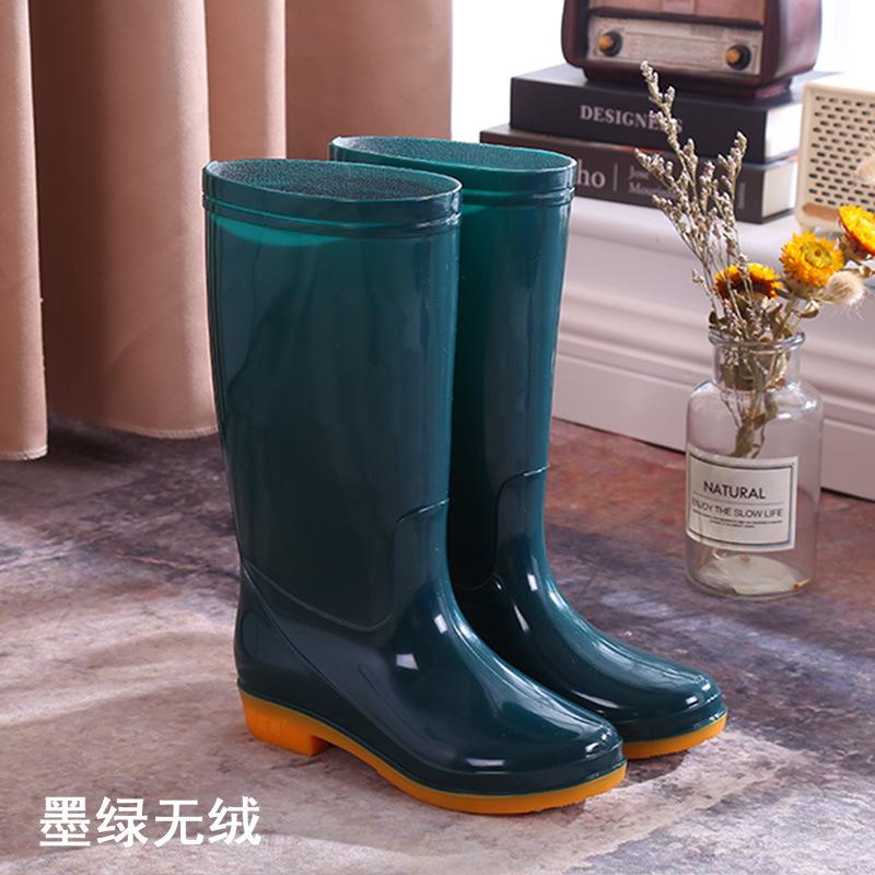 beef tendon sole high tube rain shoes women's winter non-slip velvet thermal rubber shoes overshoes waterproof rain boots water shoes women
