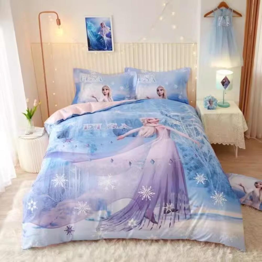 Cartoon IJs Sneeuw Koningin Motief, Microvezel Beddengoed Sets, Kinder Dekbedovertrek voor Tieners volwassenen Dekbedovertrek prinses Motief
