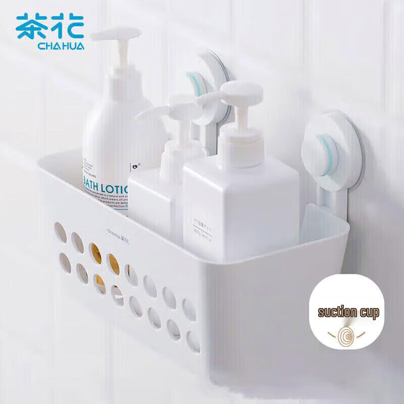 Chahua Punch-Free Bathroom Wall Shelf with Toothbrush Holder