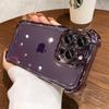 Luxury Electroplate Shockproof Phone Case For iPhone 15 14 13 12 11 Pro Max Plus Lens Protection Bumper Transparent Back Cover