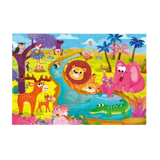 24/48/60Pcs/Set Cartoon Jigsaw Puzzle Toy Animal Vehicle Dinosaur Preschool Leaning Puzzle Game Toddlers Boys