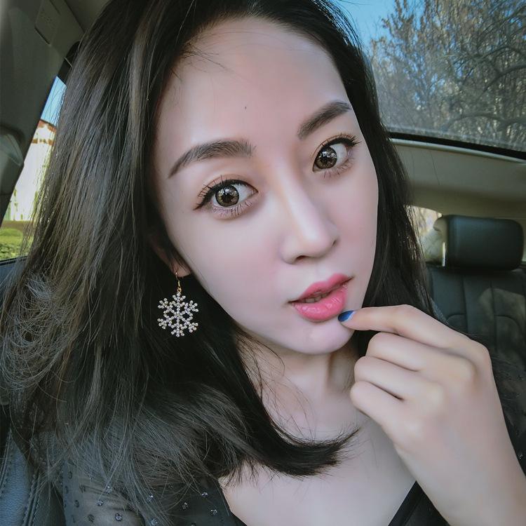 Korean Zircon Snowflake Stud Earrings: Romantic, Simple & Retro Style for Women золотой