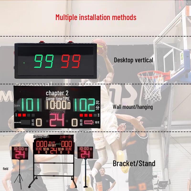 Portable Basketball Scoreboard with 24-Second Timer