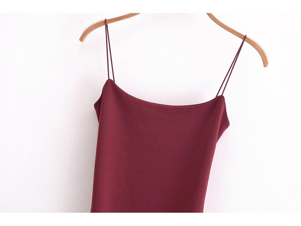 2025 Spring Women's European & American Style Elastic Sling Slimming Dress