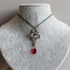Gothic Retro Sliver Color Snake Red Venom Water Drop Tassel Pendant Necklace for Women Halloween Witch Jewelry Accessories Gifts