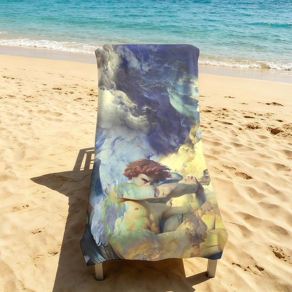 Towel Angel For Outdoor Camping Cool Beach Towel Lucifer Super Absorbent Quick-Drying Summer Towel