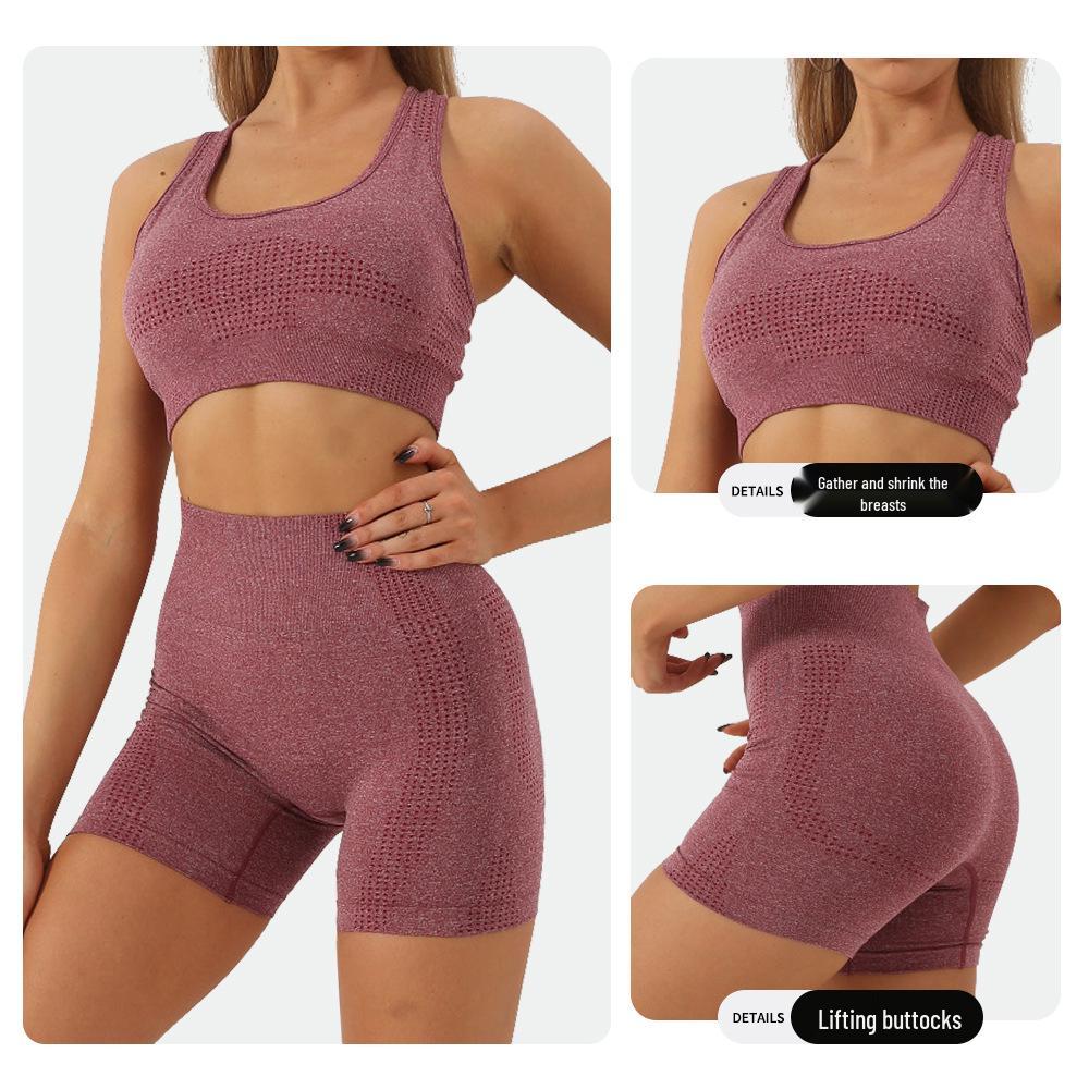 Seamless Two-Piece Racerback Tank & Shorts Yoga Set for Women