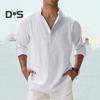 Anti Pilling Shirt Top V Neck Classic Men Summer Loose Shirt