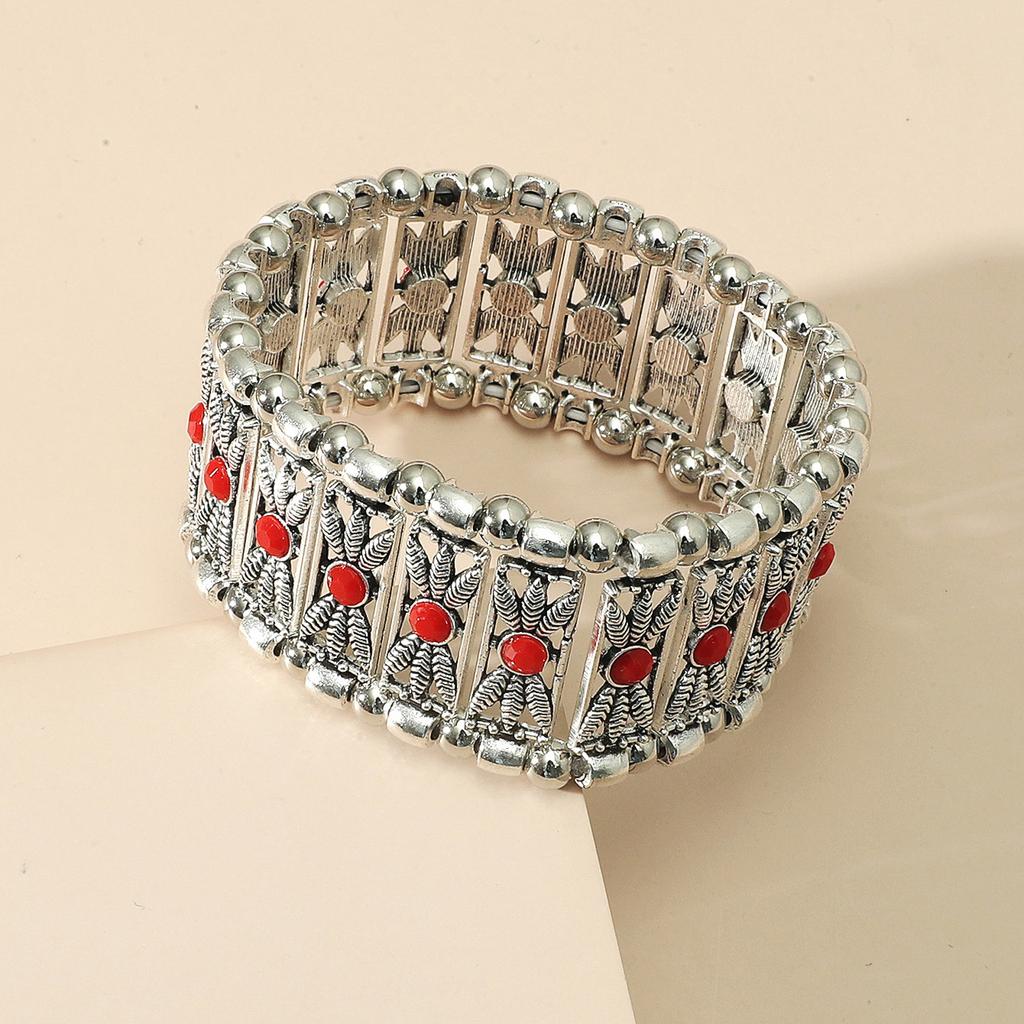 Cross Border Hot Personalized Retro Inlaid Resin Horse Eye Elastic Bracelet Fashionable And Simple Bracelet Trendy Accessory
