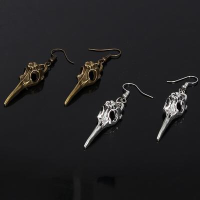 New Style Accessories Beak Bird Head Ear Stud Crow Head Earrings Halloween Ear Stud Skull Earrings
