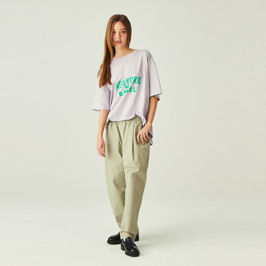SPNK One-Pleat Wide Cotton Pants_Elkhaki