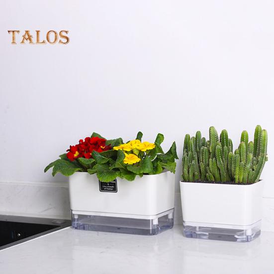 Self Watering Plant Pot with Drainage Holes High Strength Reusable Easy Care Visible Reservoir Indoor Outdoor Planter Pot Flower Vase