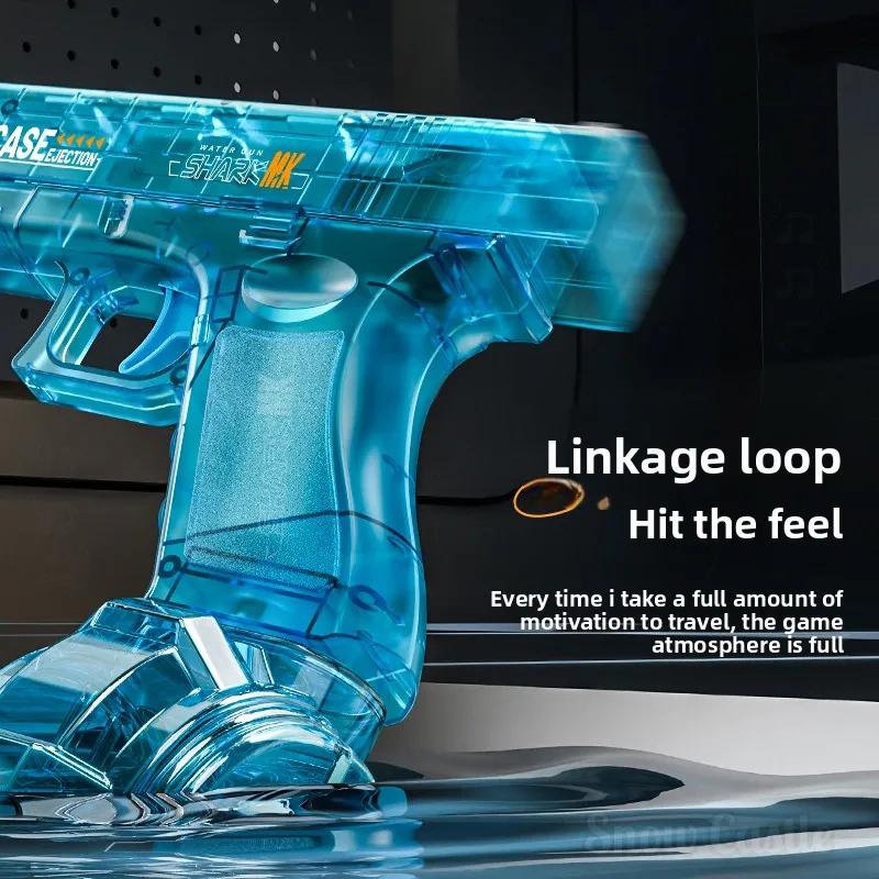 Simulated Firing And Recoil Electric Water Gun Toys Children Automatic Sensor Lights Water Pistol Summer Outdoor Beach Kids Toy