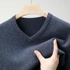 Men's V-Neck 100% Cashmere Sweater - Luxurious, Warm & Thick Knit for Autumn/Winter