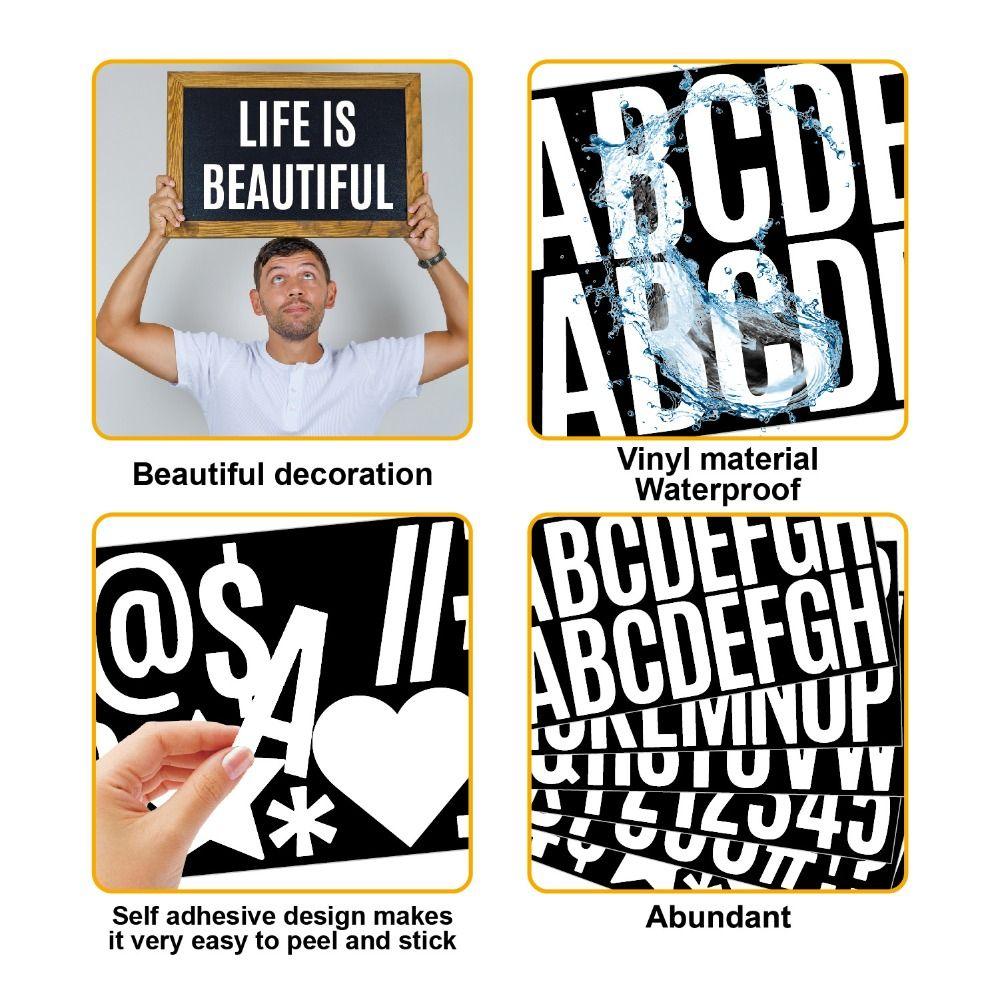 6 Sheets 100pcs Label Stickers Waterproof Decor Sticker New Letter Numbers Stickers