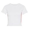 Dance Striped Pullover Round Neck Knitted Short Sleeve T-Shirt Women Tops KZ4205