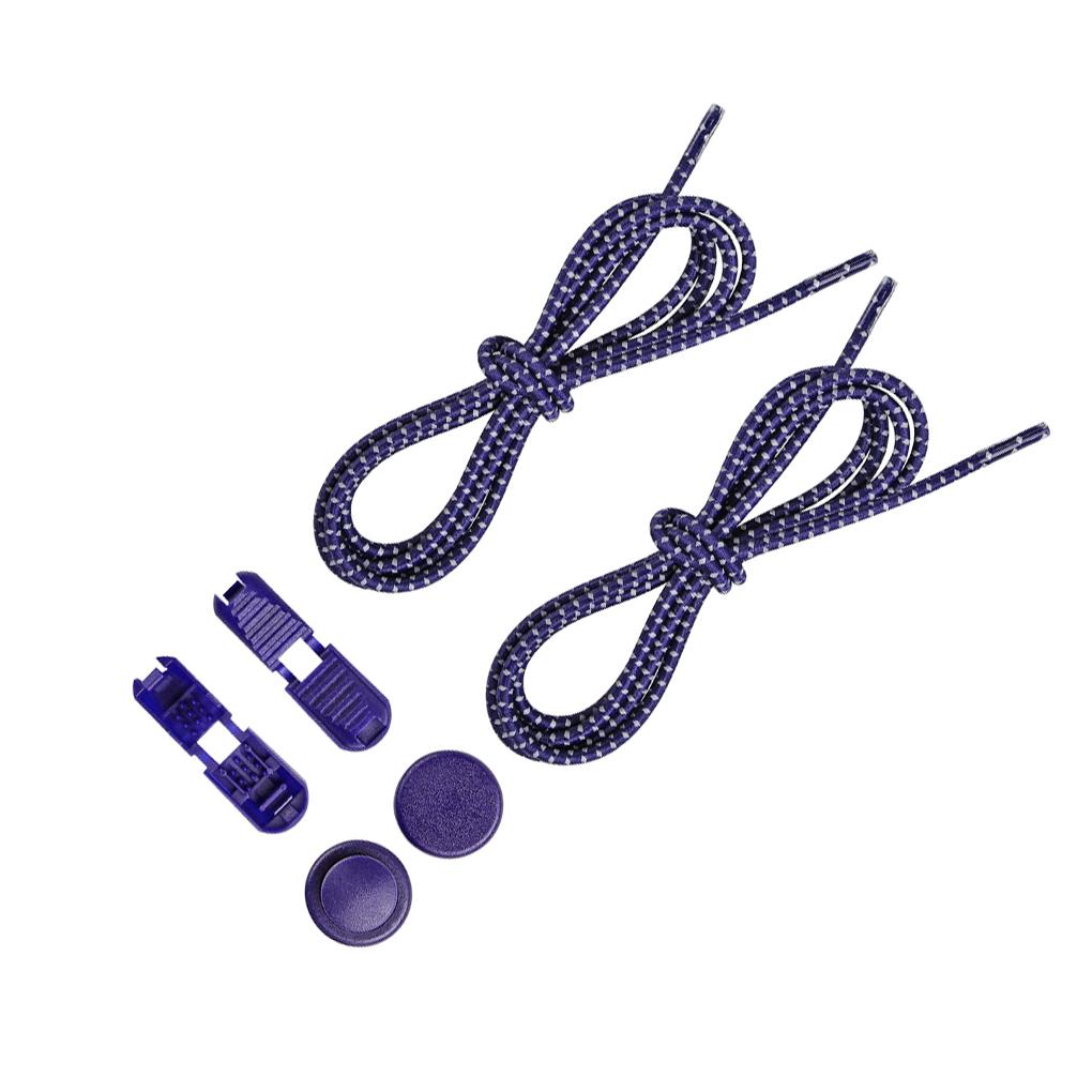 1 Pair No Tie Shoe Laces Lock Lace Quick Rubber Round Elastic Shoestrings Women Men Adults Kids 23 Colors