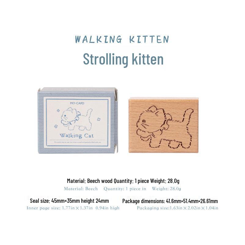 Mò Mò Beech Wood Seal - Cute Cat & Dream Series Cake Pastry Branding Seal