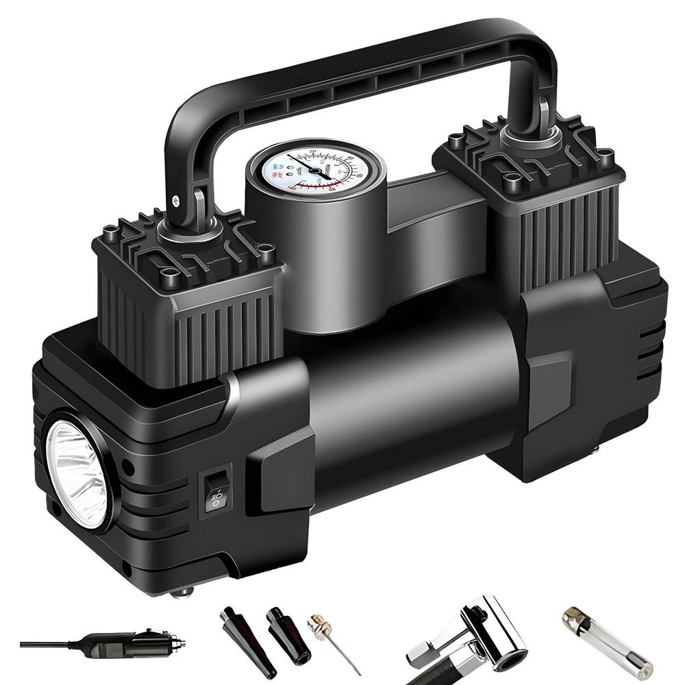 

Автомобильный воздушный компрессор 12 В 150 фунтов на квадратный дюйм электрический насос для накачивания шин мотоцикл велосипед мяч светодиодный фонарь проводной портативный автомобильный воздушный насос инструменты