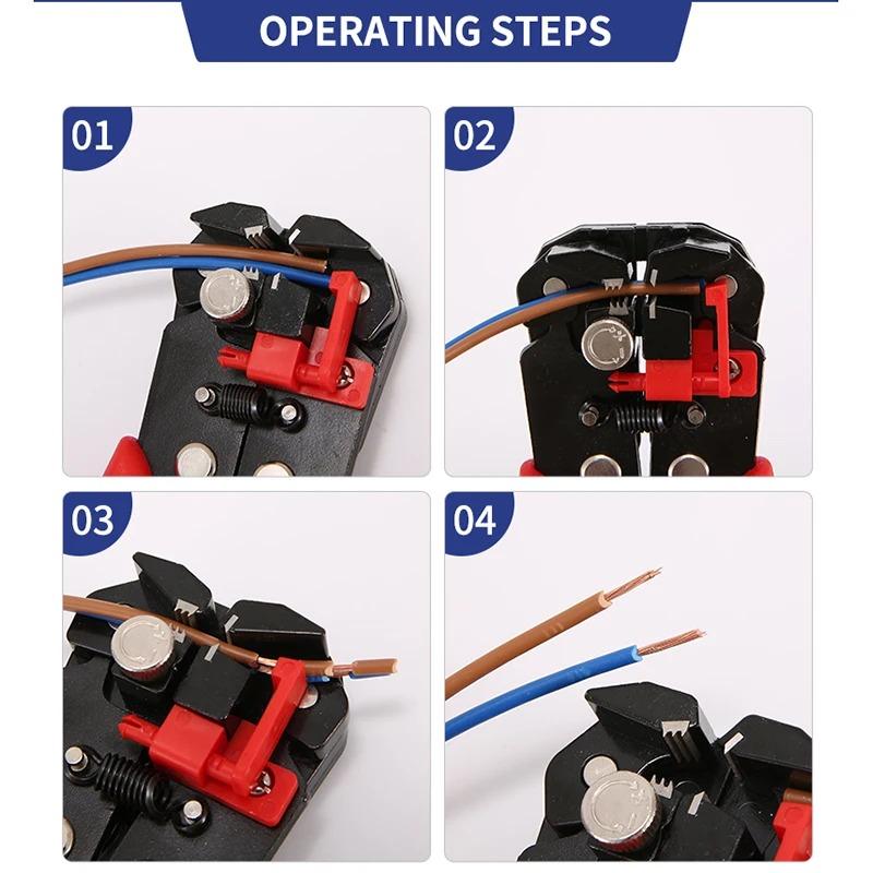 Crimper Cable Cutter Adjustable Automatic Wire Stripper Multifunctional Stripping Crimping Pliers Terminal Hand Tool