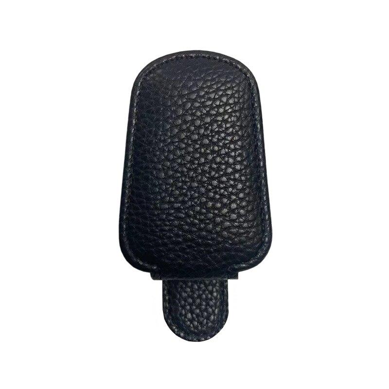 Clipuri de ochelari de soare auto din piele PU neagră, clipuri de depozitare convenabile, cu aspirație magnetică multifuncțională, pentru vizor de soare, auto, negru