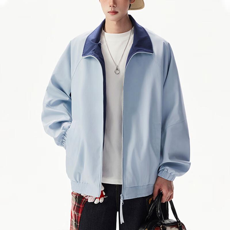 Wassup Sohot Men's Color-Block Lapel Jacket