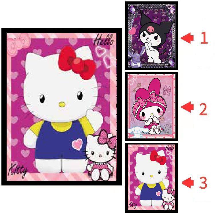 Hello Kitty & One Piece 3D Lentikulärt Pokemon-affisch