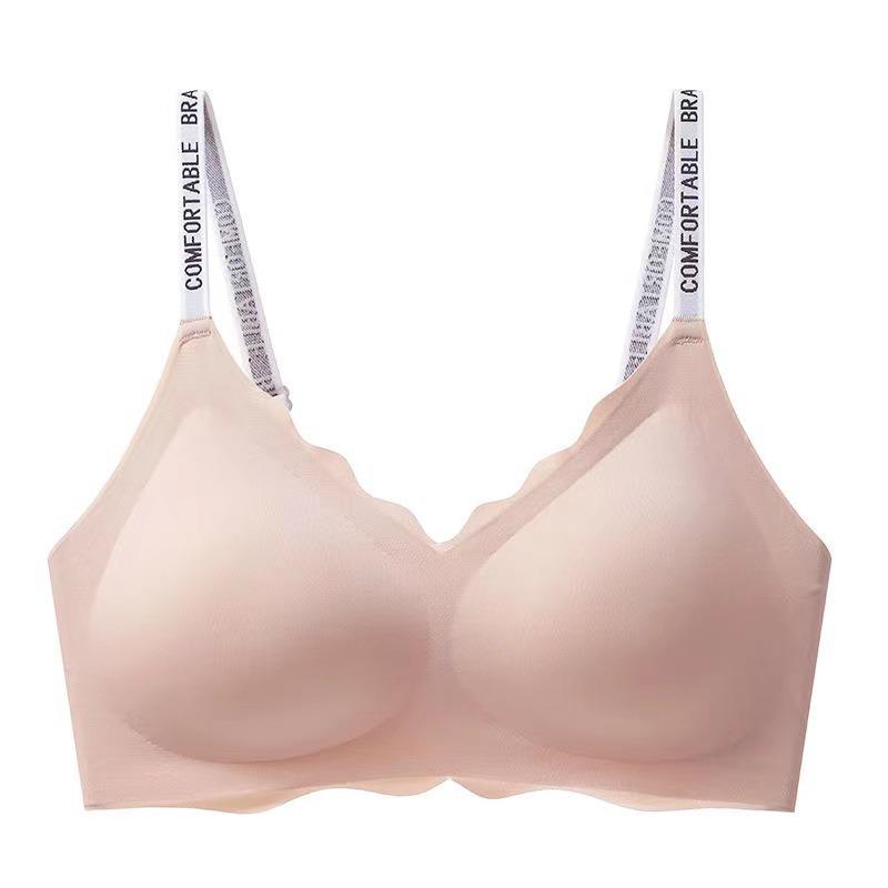 

Модное женское нижнее белье с буквенным бретелем, бюстгальтер без следов, сексуальный универсальный фиксированный бюстгальтер XL розовый