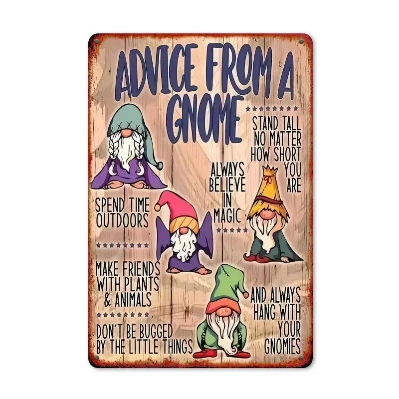 Жестяные таблички  Мудрость гнома   Рустикальное металлическое искусство  Для эклектичных пространств  Баров  Гаражей 20x30cm