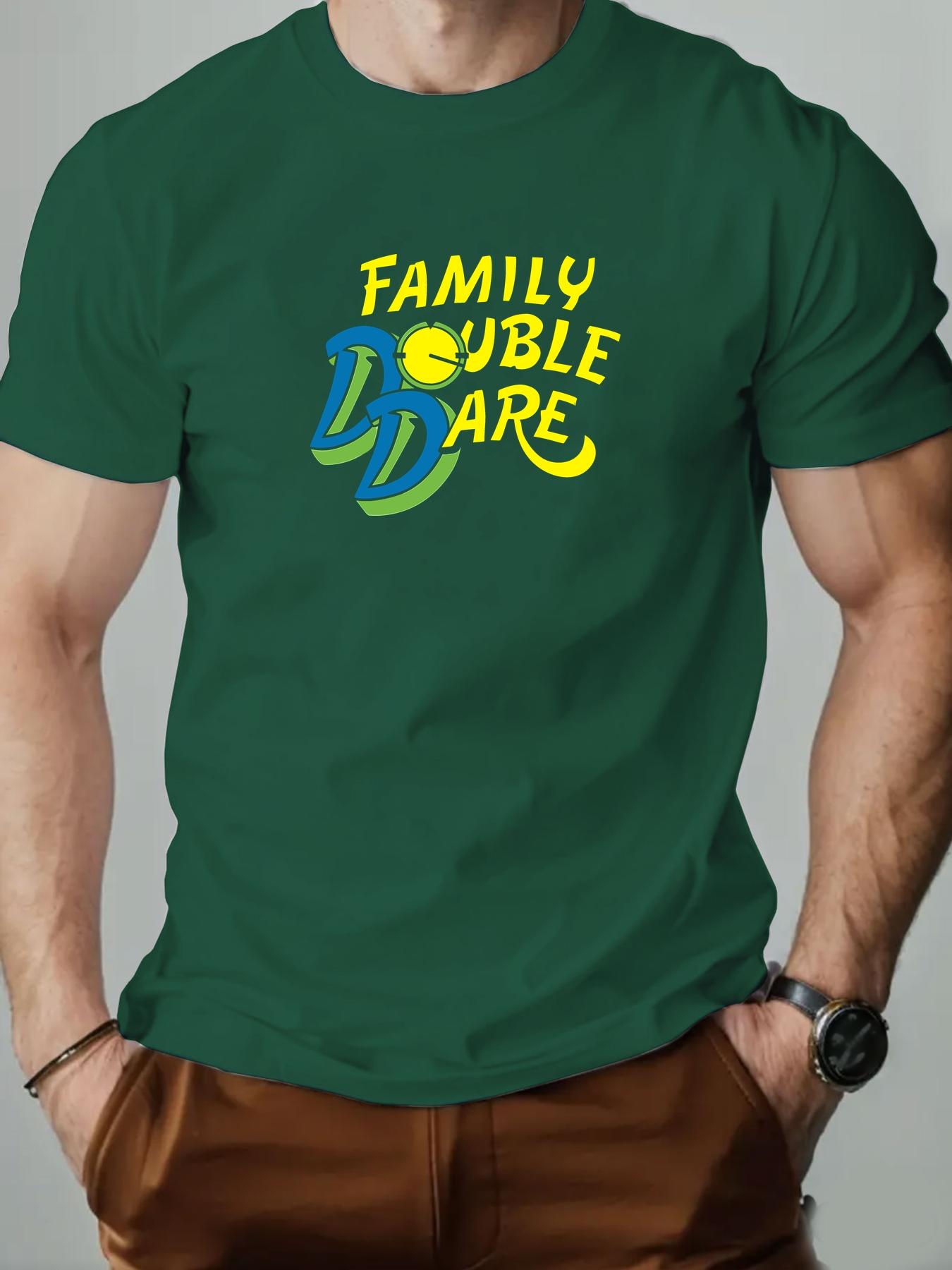 

Mens cotton Tshirt FAMILY DOUBLE DARE summer round neck short sleeve graphic breathable fashion casual Tshirt 4XL